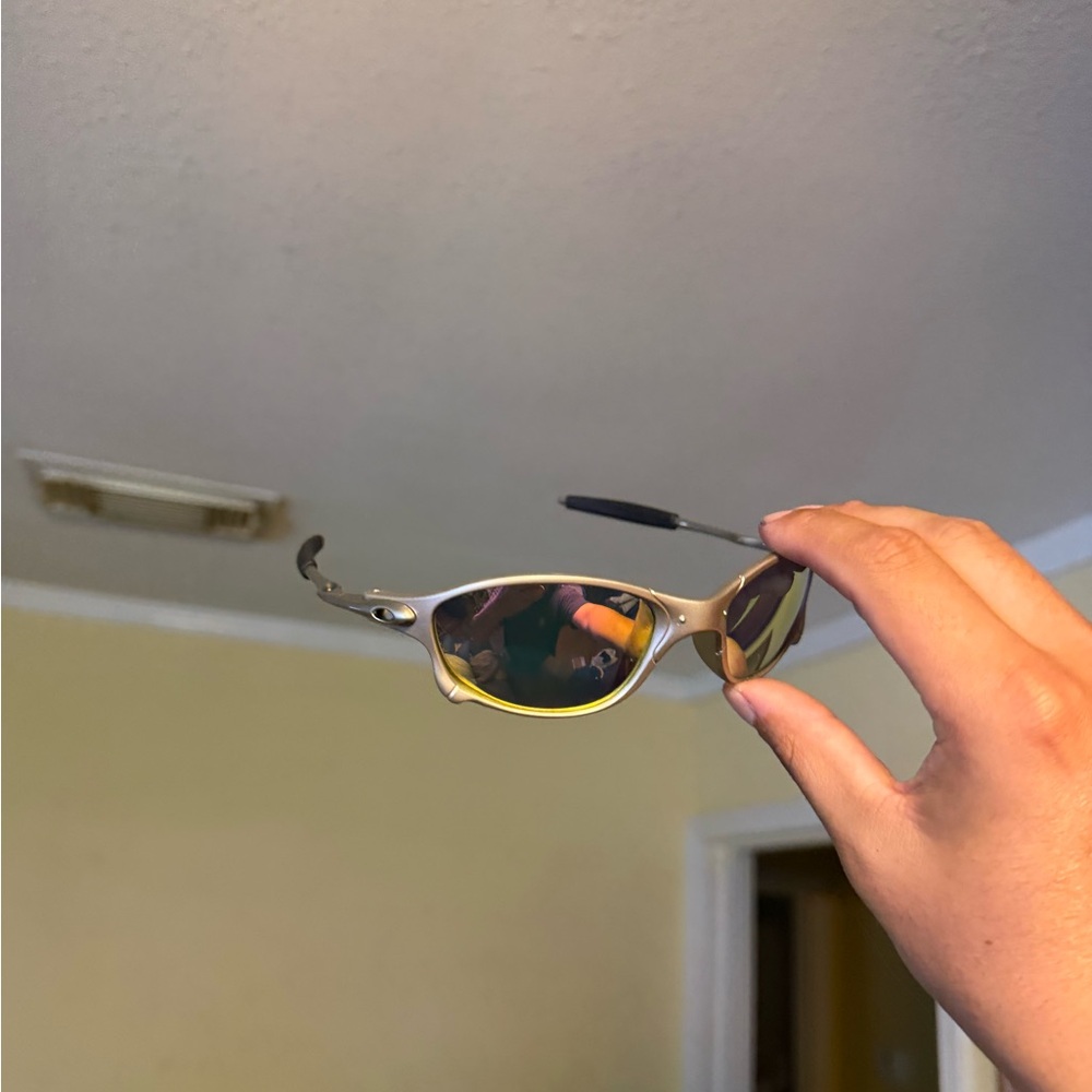 Sport Wrap Sunglasses in Metallic Silver with Mirrored Lenses Oakley Oakleys